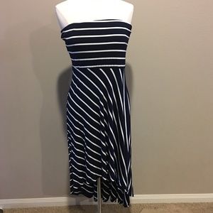 Navy stripped hi-lo dress